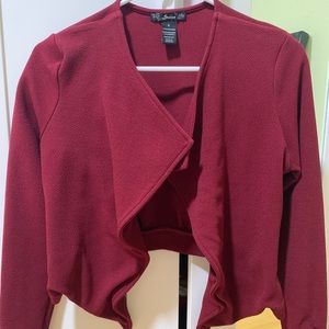 Red wine cropped jacket!